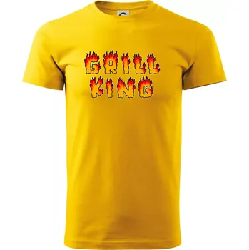 Grill King ohnivý nápis - Triko extra velké (5-8XL) - 8XL ( Žlutá )