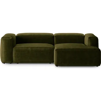 Pohovka Zelená manšestrová rohová pohovka (pravý roh/s lenoškou) Bergamo – Cosmopolitan Design ID_1798586