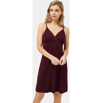 Dámská noční košile Luisa Moretti Dámská bambusová košilka JESSICA. Barva: Bordó, Velikost: XL