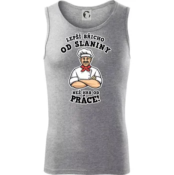 Lepší břicho od slaniny než hrb od práce - Tílko pánské Core - XL ( Tmavě šedý melír )