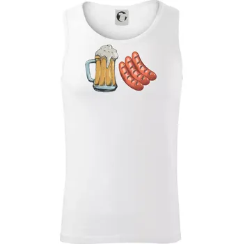 Pivo a klobása - Tílko pánské Core - XL ( Bílá )