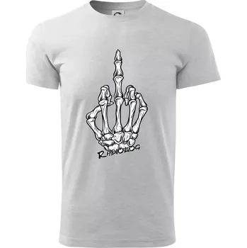 Pánské tričko Radiolog prostředníček - Triko extra velké (5-8XL) - 7XL ( Světlešedý Melír )