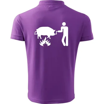 Grilování - Prase - Polokošile pánská Pique Polo 203 - XL ( Fialová )