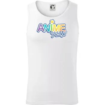 Anime nápis duhový - Tílko pánské Core - 2XL ( Bílá )