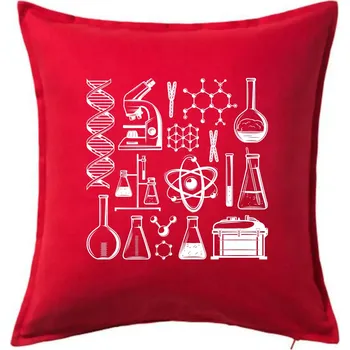Polštář Laboratoř - ikony - Polštář 50x50 - 50x50 - Pouze potah ( Červená )