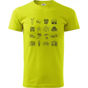 Dovolená u moře - Klasické pánské triko vyšší gramáže - 3XL ( Limetková )