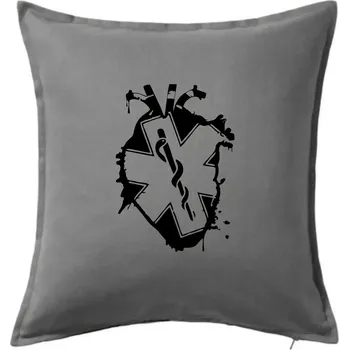 Polštář Zdravotnické srdce - Polštář 50x50 - 50x50 - Pouze potah ( Tmavě šedý melír )