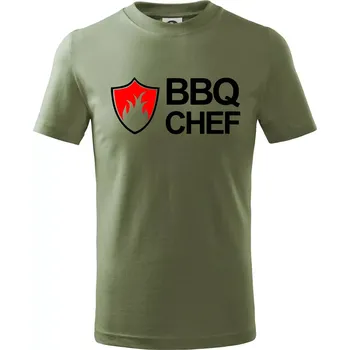 Grilování - BBQ Chef - Tričko dětské bavlněné - 134 cm/8 let ( Khaki )