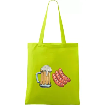 Pivo a klobása - Taška bavlněná - 42 x 38 cm ( Limetková )