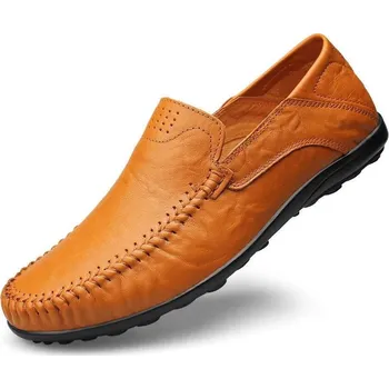 Pánské mokasíny Pánské kožené mokasíny s měkkou podrážkou Velikost: 45, Barva (Varianta): Žlutá