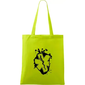 Zdravotnické srdce - Taška bavlněná - 42 x 38 cm ( Limetková )