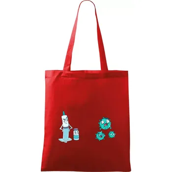 Očkování a virus - Taška bavlněná - 42 x 38 cm ( Červená )