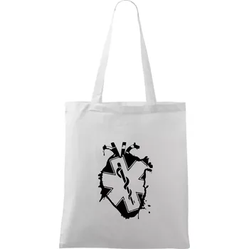 Zdravotnické srdce - Taška bavlněná - 42 x 38 cm ( Bílá )