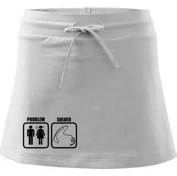 Dámská sukně Problém rybaření - Sportovní sukně - two in one - L ( Bílá )