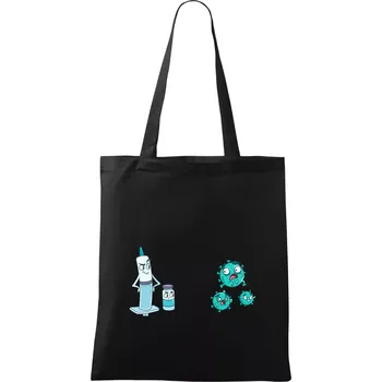 Očkování a virus - Taška bavlněná - 42 x 38 cm ( Černá )