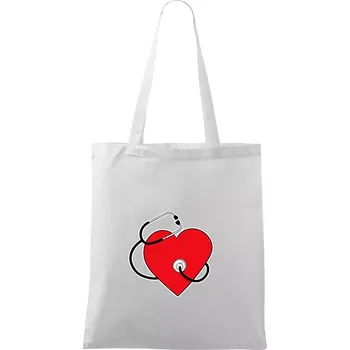 Internista srdce - Taška bavlněná - 42 x 38 cm ( Bílá )