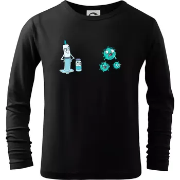 Chlapecké tričko Očkování a virus - Triko dětské Long Sleeve - 158 cm/12 let ( Černá )