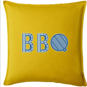 Polštář BBQ nápis - Polštář 50x50 - 50x50 - Pouze potah ( Žlutá )