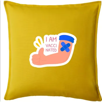 Polštář I am vaccinated - Polštář 50x50 - 50x50 - Pouze potah ( Žlutá )