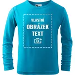 Dětské triko s dlouhým rukávem a vlastním potiskem, Barva Tyrkysová 44, Velikost 146 cm/10 roků, Canvas Dětské triko s dlouhým rukávem Bezvatriko.cz