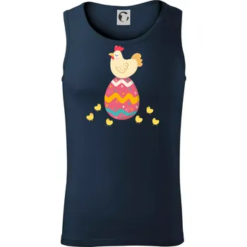 Slepice sedící na velikonočním vejci - Tílko pánské Core - L ( Námořní modrá (velmi tmavá - téměř černá) )