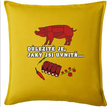 Polštář Důležité je, jaký jsi uvnitř - Polštář 50x50 - 50x50 - Pouze potah ( Žlutá )