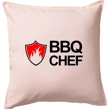 Polštář Grilování - BBQ Chef - Polštář 50x50 - 50x50 - Včetně výplně ( Světle růžová )