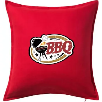 Polštář BBQ logo - Polštář 50x50 - 50x50 - Pouze potah ( Červená )