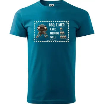 BBQ Timer - Klasické pánské triko vyšší gramáže - XS ( Petrolejová )
