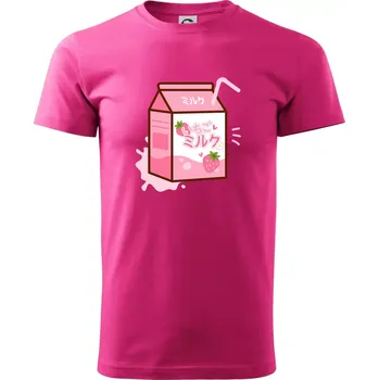 Pánská móda Jahodové mléko - Klasické pánské triko vyšší gramáže - XL ( Purpurová )