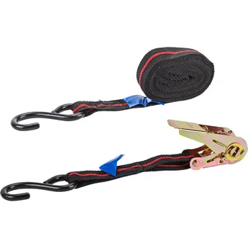 Upínací popruh KesTek Upínací popruh s ráčnou a hákem dvoudílný 5 m x 25 mm / 245 kg
