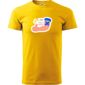 Pánské tričko I am vaccinated - Triko extra velké (5-8XL) - 6XL ( Žlutá )