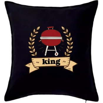 Polštář Kulatý gril King - Polštář 50x50 - 50x50 - Pouze potah ( Černá )