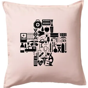 Polštář Zdravotní kříž věci - Polštář 50x50 - 50x50 - Pouze potah ( Světle růžová )