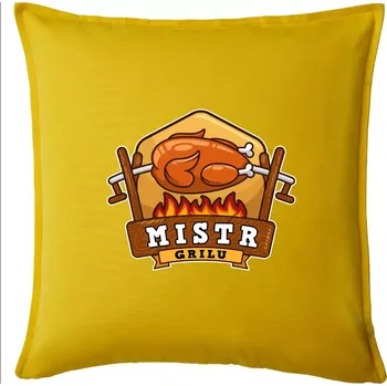 Polštář Mistr grilu kuře - Polštář 50x50 - 50x50 - Pouze potah ( Žlutá )