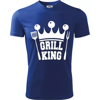 Grilování - Grill King - Dětské triko sportovní (dresovina) - 146 cm/10 let ( Královská modrá )