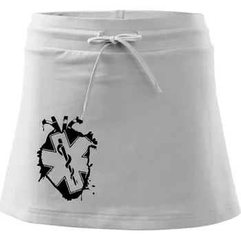 Dámská sukně Zdravotnické srdce - Sportovní sukně - two in one - S ( Bílá )