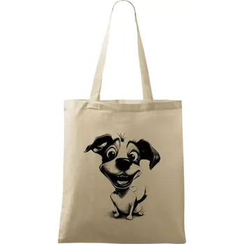 Nákupní taška Černobílá karikatura Jack Russell teriér - Taška bavlněná - 42 x 38 cm ( Naturální )