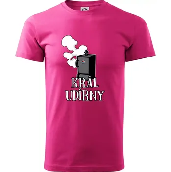Pánská móda Král udírny - Klasické pánské triko vyšší gramáže - S ( Purpurová )