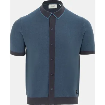 Firetrap Short Sleeve Knit Polo Shirts Cardigan Navy XL