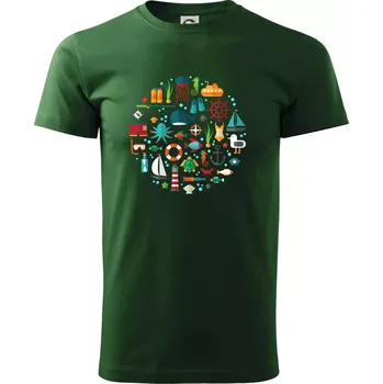 Pánské tričko Potápění dovolená - Triko extra velké (5-8XL) - 6XL ( Lahvově zelená )