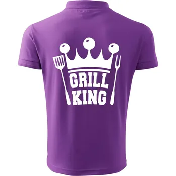 Pánská košile Grilování - Grill King - Polokošile pánská Pique Polo 203 - 5XL ( Fialová )