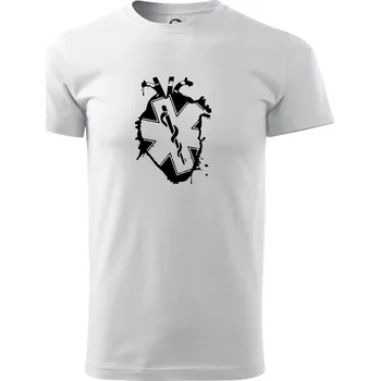 Pánské tričko Zdravotnické srdce - Triko extra velké (5-8XL) - 7XL ( Bílá )