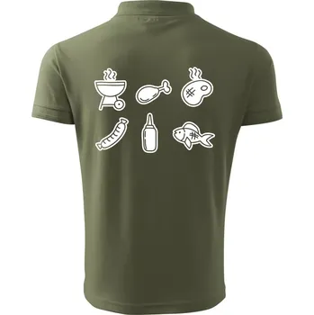 Pánská košile Grilovací ikony - Polokošile pánská Pique Polo 203 - 5XL ( Khaki )