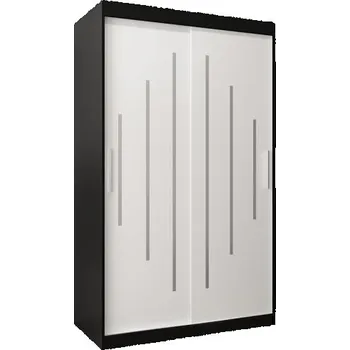 Šatní skříň Šatní skříň s posuvnými dveřmi YORK - 120x200cm -Černá-Bílá-