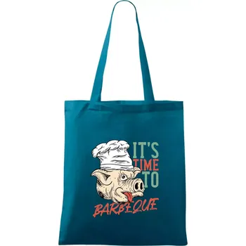 It's Time to Barbeque - Taška bavlněná - 42 x 38 cm ( Petrolejová )