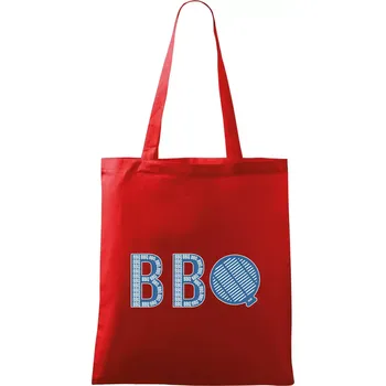 BBQ nápis - Taška bavlněná - 42 x 38 cm ( Červená )