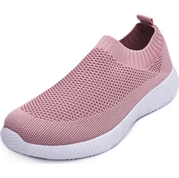 Dámské tenisky Dámské pletené tenisky slip-on Barva: Růžová, Velikost: 38
