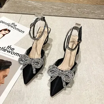 Dámské sandále sandály na podpatku s páskem Barva: Černá, Velikost: 36