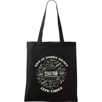 Kdo je dobře krmen lépe táhne - Taška bavlněná - 42 x 38 cm ( Černá )